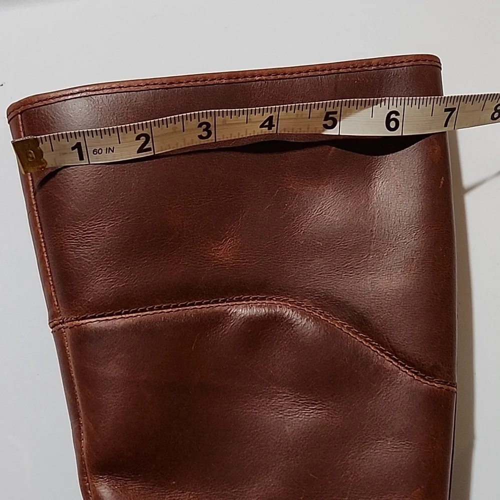 UGG Women's Brown Leather Waterproof Fleece Lined Zip Up Boots Size 6